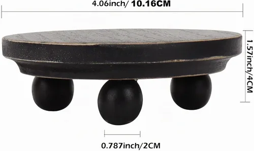 Vista 6 de Defined Deco - Mini elevadores de madera para exhibición, pequeños elevadores redondos de madera de 4 pulgadas, soporte de exhibición de pedestal
