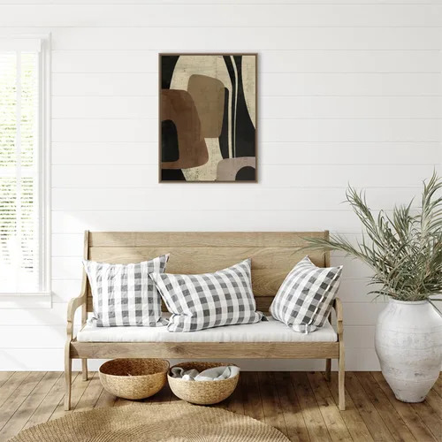 Vista 5 de Amanti Art Framed Canvas Wall Art 30x23 Retro Form Collage II by Victoria Barnes, Framed Wall Art Canvas, Abstract Artwork, Traditional Decor, Large