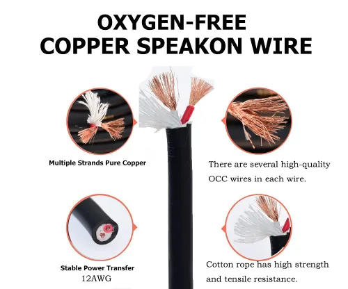 Vista 7 de Speak on Paquete de 2 cables de altavoz profesional Speakon a Speakon macho calibre de bloqueo de cable de cable de audio profesional de 12 AWG