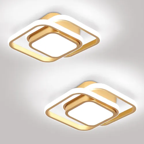 Vista 15 de CANEOE Lámpara de Techo Cuadrada para Pasillo, 6000K Blanco Frío Luz de Techo Moderna de Montaje al Ras, Accesorios de Iluminación LED Cromados