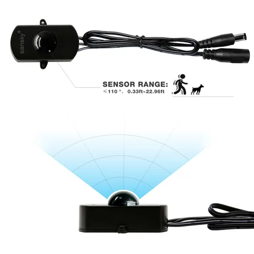 Vista 4 de Sensky BS010 12v 24v 3a Pir - Sensor de Movimiento Interruptor de larga Distancia de Tiempo Ajustable Sensor Pequeño Interruptor, DIY, Iluminación