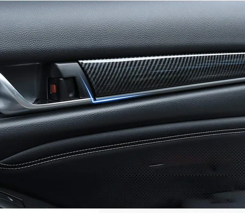 Vista 7 de x xotic tech Tira de cubierta de moldura de panel de puerta lateral interior, patrón de fibra de carbono, compatible con Honda Accord Sedan 10ª