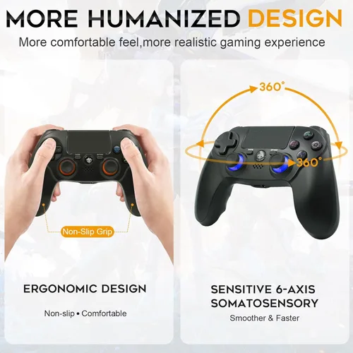Vista 3 de citnh 2 Pack Wireless Controller for PS4，Compatible with PS4/Slim/Pro/PC，Double Shock 6-Axis Motion Sensor，Built-in Speaker &
