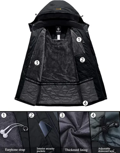 Vista 3 de GEMYSE - Chaqueta de esquí y nieve para mujer, diseño impermeable y resistente al viento, para invierno