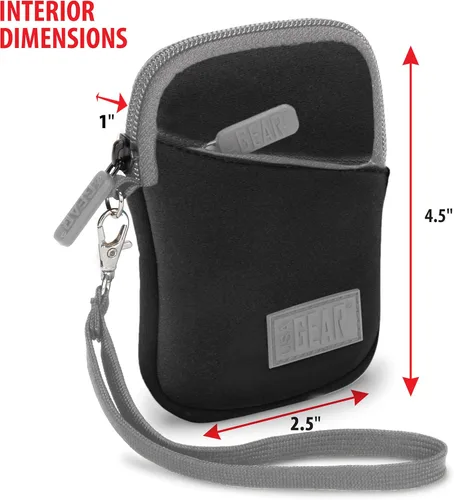 Vista 2 de USA Gear Funda pequeña para cámara digital con correa para la muñeca, presilla para cinturón - Funda pequeña y compacta para cámara compatible