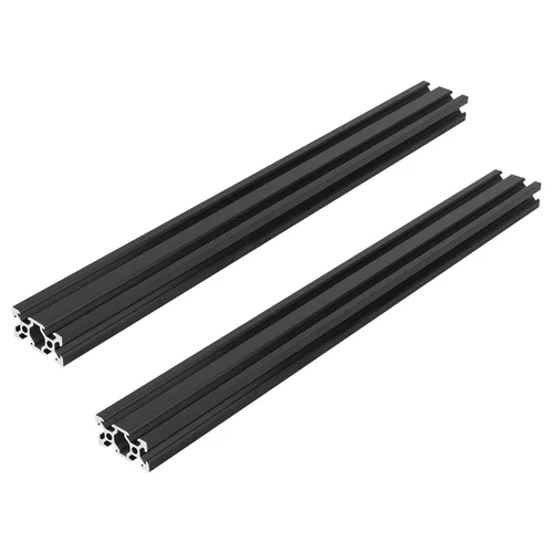 Extrusión de aluminio 2040 V, 2 piezas de 100 mm de 2040 ranura en V estándar europeo anodizado perfil de aluminio negro extrusión de riel lineal