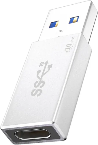 Vista 10 de Adaptador USB a USB C de doble cara de 10 Gbps, adaptador tipo C hembra a USB 3.2 macho, carga rápida de 60 W para iPhone 16 15 14 Plus Pro Max