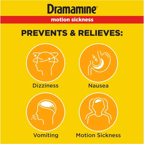 Vista 2 de Dramamine masticable, Alivio del mareo por movimiento, sabor a naranja, 4