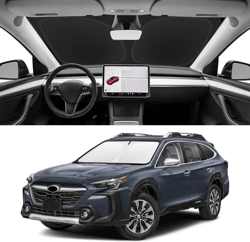 Vista 34 de Parasol plegable para parabrisas de ajuste a la medida, cubierta de ventana frontal que bloquea el sol y protege el automóvil de los rayos del sol