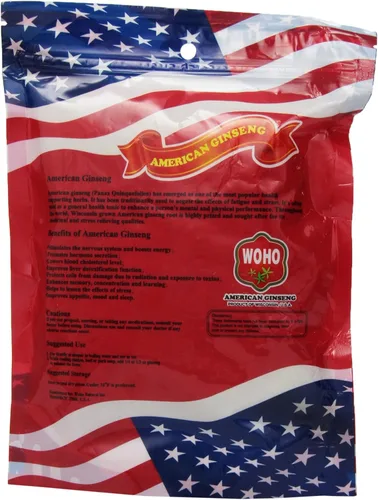 Vista 2 de WOHO # 120.8 American Ginseng Grande Prong Fiber 8oz. Bolsa