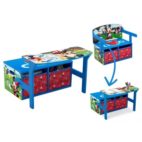 Delta Children - Banco de actividades convertible para niños, con certificado Greenguard Gold, Mickey Mouse de Disney