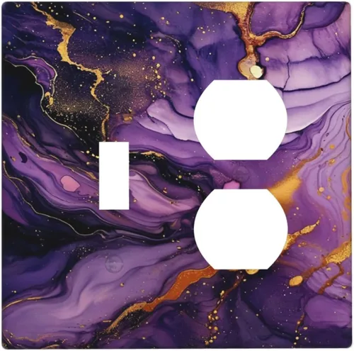 Vista 63 de Cubierta decorativa para interruptor, placa de interruptor de luz de 2 bandas, 1 placa de interruptor de luz dúplex de palanca, placas de pared GFCI