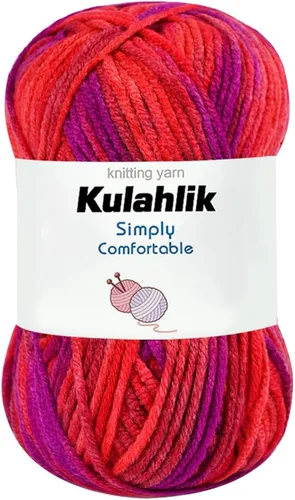 Vista 16 de Hilo acrílico de 1.76 oz (1 x 1.76 oz) para tejer y tejer, hilo de hilo degradado colorido, 1 rollo de madejas, hilo acrílico multicolor, perfecto