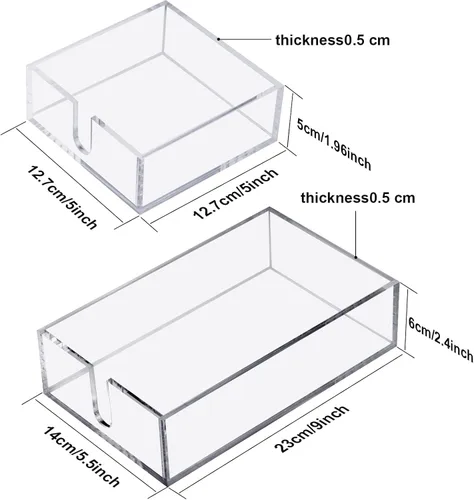 Vista 2 de Servilletero acrílico para mesa de cóctel, servilleta transparente para bebidas, cuadrado, rectangular, para cena, cocina, baño, restaurante, bar