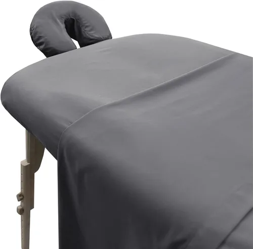 Vista 18 de LONDON LINENS Juego de sábanas de microfibra suave para mesa de masaje, juego de 3 piezas, incluye funda para mesa de masaje, sábana bajera