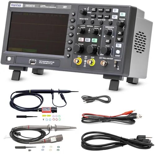 Hantek Osciloscopio de almacenamiento digital DSO2C10 100MHz ancho de banda 2CH canal dual 1GSa/s 8M profundidad de memoria con alto voltaje Probre