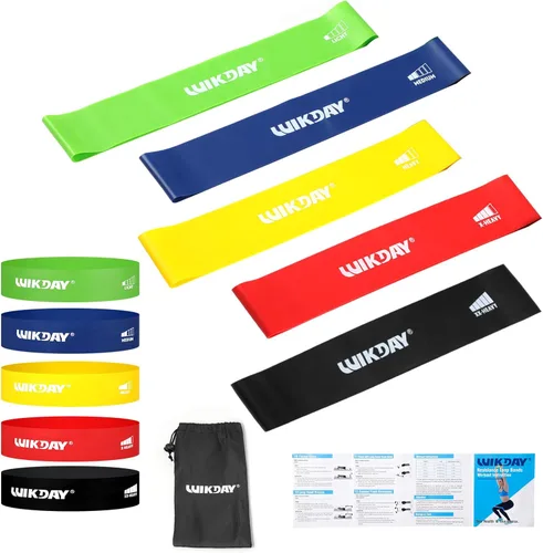 Vista 14 de WIKDAY Bandas de Resistencia para Hacer Ejercicio Bandas de Bucle de Ejercicio Conjunto de Bandas de Entrenamiento para Hombres y Mujeres