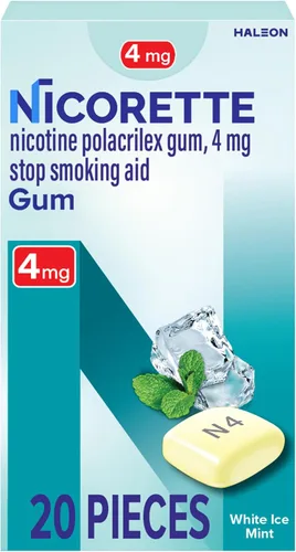Nicorette 4 mg de goma de mascar de nicotina para ayudar a dejar de fumar con el programa de apoyo conductual - Ayuda para dejar de fumar con sabor
