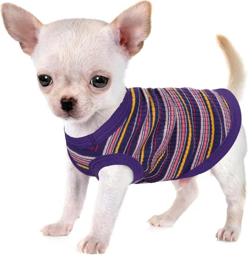 Vista 8 de Eleva la Comodidad y la Moda de tu Mascota: Chaleco de Camisa para Perros de Algodón 100% Acanalado Premium para Razas Pequeñas como Chihuahuas