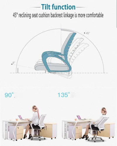 Vista 3 de Ergonomic Black Office Chair with Adjustable High Back, Breathable Mesh, Lumbar Support, Flip-up Armrests, Swivel Design for Comfortable Home/Office