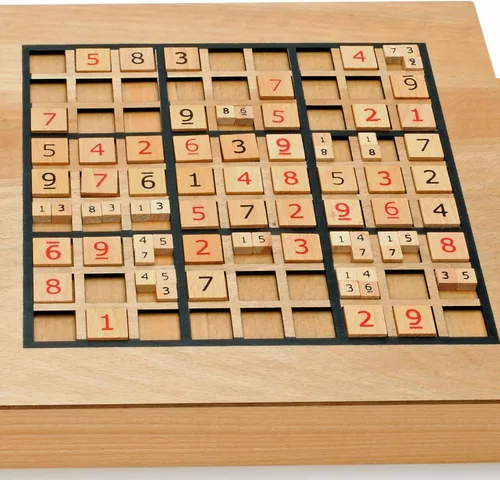 Vista 7 de WE Games Tablero de madera grabado personalizado Sudoku - Cajones de almacenamiento para azulejos numerados de madera