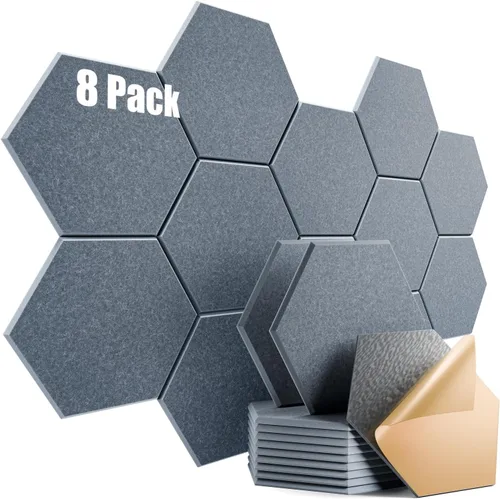 Vista 264 de Paquete de 12 paneles acústicos autoadhesivos de 12 x 10 x 0.4 pulgadas, paneles de espuma a prueba de sonido con alta densidad, elegante diseño