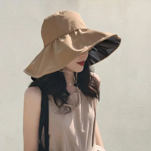 Vista 3 de BeFur Sombrero de visera solar para mujer, de ala ancha, de vinilo, para verano, pesca, protección solar UPF50, deportes al aire libre
