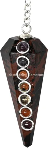 Vista 9 de Péndulo de cristal de amatista Amazing Gemstone para adivinación - Collar de péndulo con cabujón de chakra y cadena