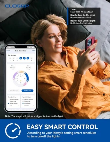 Vista 6 de ELEGRP Interruptor inteligente con sensor de movimiento, interruptor de luz Wi-Fi de 3 vías de 2.4 GHz, compatible con Alexa y Google Assistant