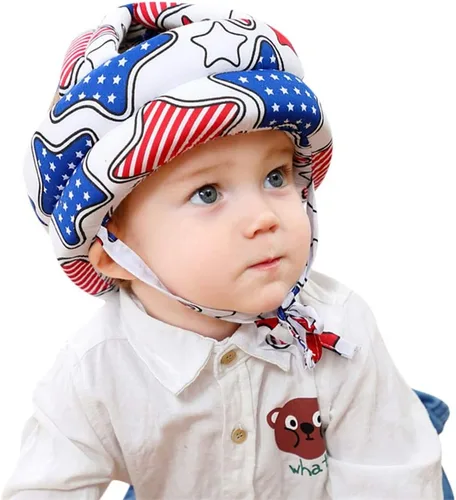Vista 8 de Lindo casco de bebé para bebé, sin golpes, cojín de seguridad para la cabeza, gorro de protección ajustable suave para la cabeza de los niños, gorro