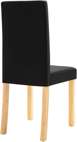 Vista 7 de Modern Dining Chairs Set of 2 Black Fabric Upholstered with Rubber Wood Frame for Kitchen Dining Room Farmhouse Decor