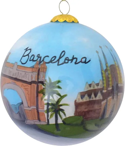 Adorno navideño de cristal pintado a mano - Barcelona