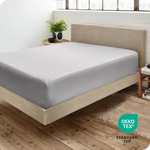 Vista 207 de Bare Home - Sábana bajera ajustable tamaño individual XL, microfibra 1800 muy suave y duradera, para colchones altos; color blanco