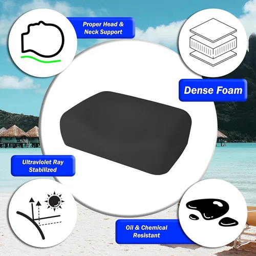 Vista 3 de Almohada de cama bronceadora de contorno negro de lujo con celda cerrada