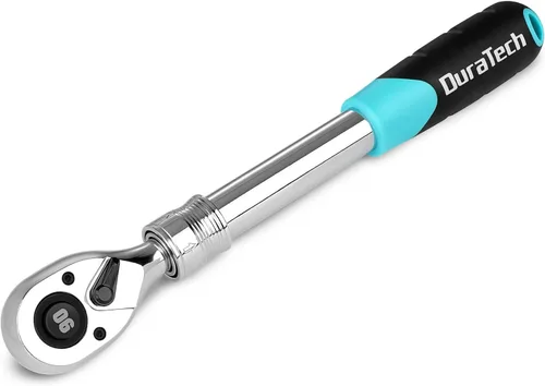 DURATECH Trinquete de accionamiento extensible de 1/2 pulgadas, llave de trinquete reversible de 90 dientes con liberación rápida con mango