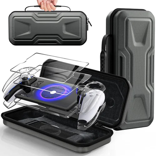 Vista 10 de FYOUNG 3 in 1 Accessories Bundle for Playstation Portal, Carrying Case & Hard PC Clear Cover Skins Set with Screen Protector, Protective Shell