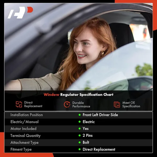 Vista 2 de A-Premium Elevalunas eléctrico con motor compatible con Suzuki Forenza Reno 2004-2008 lado del conductor delantero