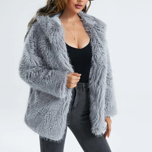 Vista 4 de Womens Coats Winter Lapel Outerwears Jacket Color Block Winter Coats for Women Christmas Coat Jacket