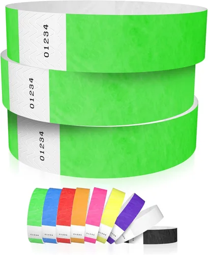 Vista 15 de 600 Pulseras Tyvek Negras WristCo para Eventos - Pulseras de Papel Cómodas Resistentes a Desgarros Brazaletes de Identificación para Muñeca