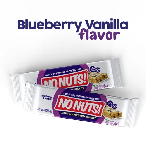Vista 2 de ¡No Nuts! Barras de proteínas veganas 100% sin nueces, sin lácteos, arándanos y vainilla, orgánicas, kosher, sin huevos, sin OGM y sin lácteos