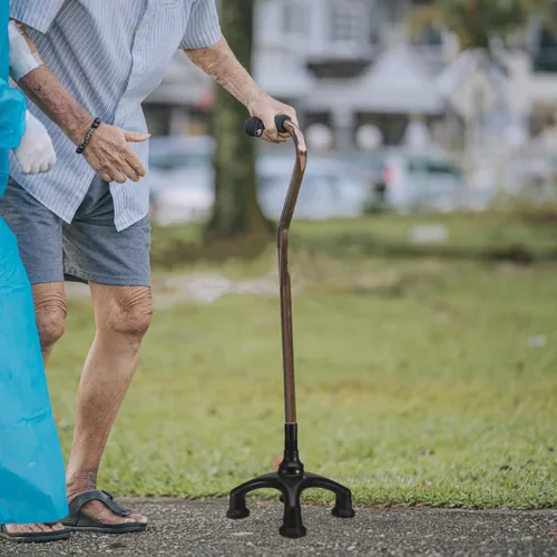 Vista 5 de Generic Reemplazo de punta de bastón cuádruple, almohadillas antideslizantes para pies de muletas de base de cuatro puntos, puntas estables