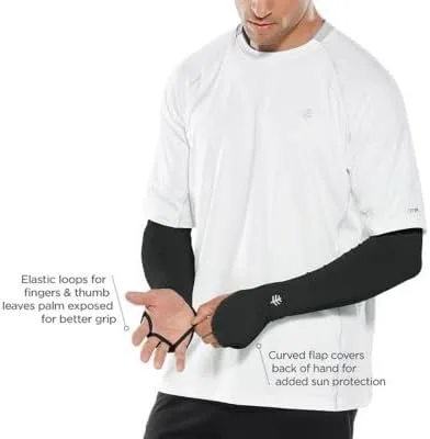 Vista 3 de Coolibar Manga de rendimiento Backspin UPF 50+ para hombre, color gris elegante, XXL, color liso, protección solar