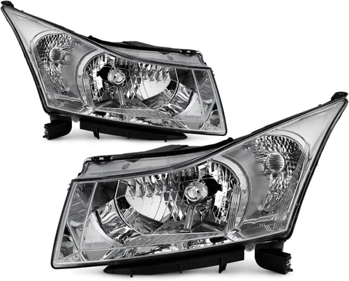 AKKON - [Halógeno tipo cromo compatible con faros Chevy Cruze 2011-2015, par de faros delanteros izquierdo y pasajero derecho 11 12 13 14 15