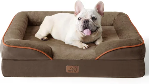 Vista 85 de Bedsure - Cama para gatos de interior, sofá cama lavable para perros muy pequeños, espuma de soporte con funda extraíble y lavable, forro Gris