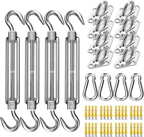 Vista 10 de FZENeast Kit de accesorios para toldo, 5 pulgadas, súper resistente, acero inoxidable 304 de grado marino, kit de accesorios para instalación
