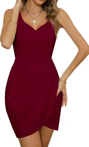 Vista 4 de Laughido Vestido sin mangas para mujer, sin mangas, ajustado, sin mangas, vestido de fiesta