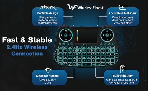 Vista 5 de Mini teclado inalámbrico con panel táctil para Smart TV