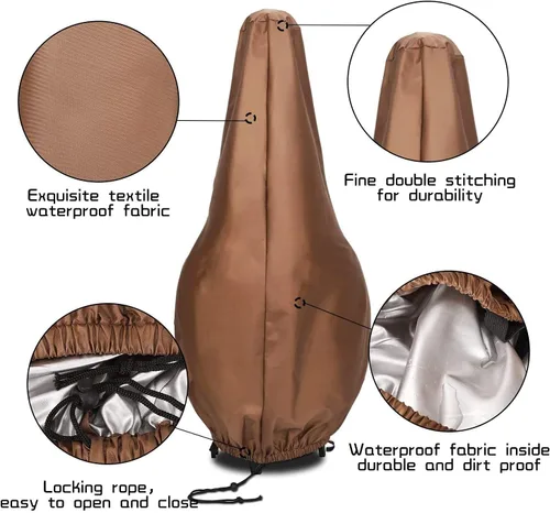 Vista 3 de Fundas de chimenea impermeables, funda protectora para calentador de fuego, fundas de chimenea de patio al aire libre, funda duradera para chimeneas