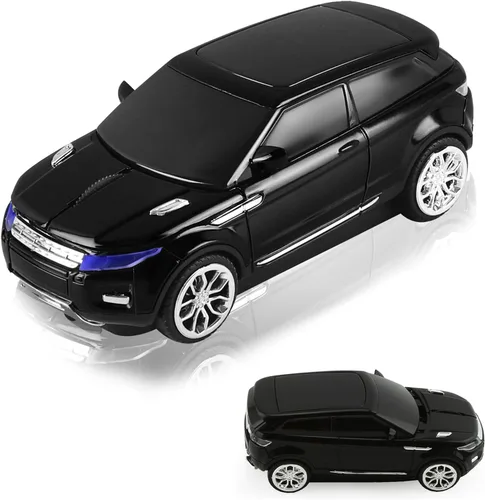 Mouse inalámbrico - Diseño de coche deportivo genial, ratón óptico USB de 2.4 GHz, ratón portátil para juegos de 1600 DPI con receptor USB para