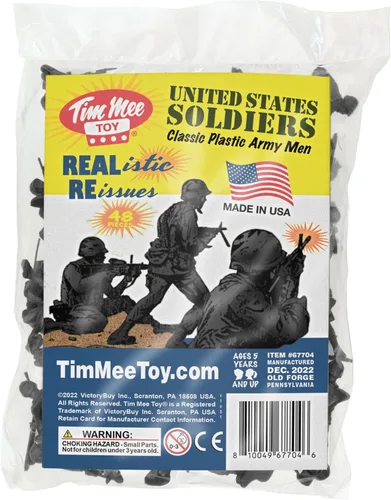 Vista 5 de TimMee Soldados de plástico del ejército - 48 figuras de juguete de soldados negros - Fabricado en EE. UU